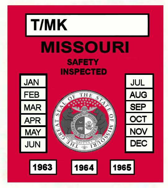 (image for) 1963-65 Missouri INSPECTION Sticker